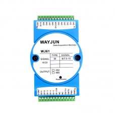 16-CH DI Switch Signal to RS485/232 with Modbus RTU Remote IO Module WJ61