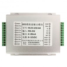 RS232 / RS485 signal to 8 road analog signal isolation D / A converter WJ33