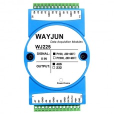 8-channel Pt100/Pt1000 to RS-485/232, thermal resistance temperature Modbus data acquisition module WJ225