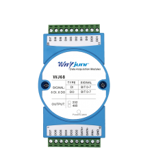 Eight Road PNP input, eight-way PNP output, RS-485/232 switch data acquisition module WJ68